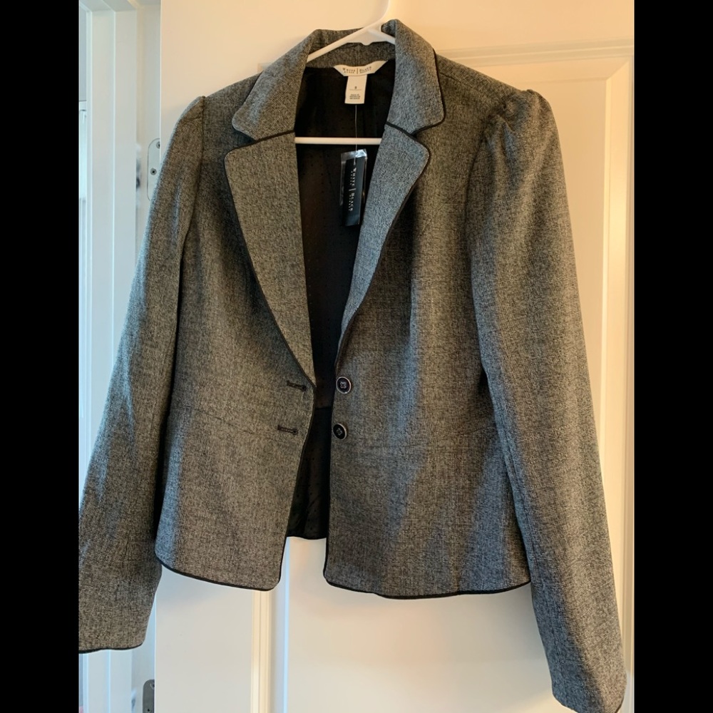 White House Black Market Women's Gray Tweed Blazer